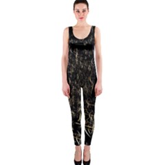 Golden Bows And Arrows On Black Onepiece Catsuit by Simbadda