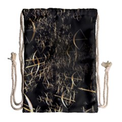 Golden Bows And Arrows On Black Drawstring Bag (large) by Simbadda