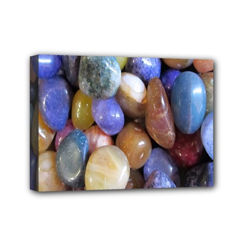 Rock Tumbler Used To Polish A Collection Of Small Colorful Pebbles Mini Canvas 7  X 5  by Simbadda