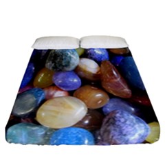 Rock Tumbler Used To Polish A Collection Of Small Colorful Pebbles Fitted Sheet (california King Size)