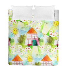 Summer House And Garden A Completely Seamless Tile Able Background Duvet Cover Double Side (full/ Double Size)