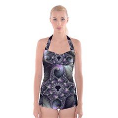 Magic Swirl Boyleg Halter Swimsuit  by Simbadda