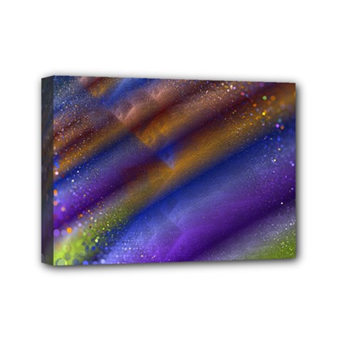 Fractal Color Stripes Mini Canvas 7  x 5 