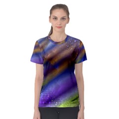 Fractal Color Stripes Women s Sport Mesh Tee