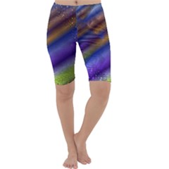 Fractal Color Stripes Cropped Leggings 