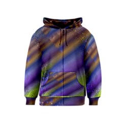 Fractal Color Stripes Kids  Zipper Hoodie