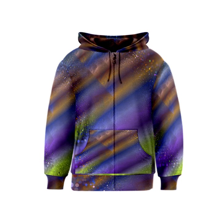 Fractal Color Stripes Kids  Zipper Hoodie