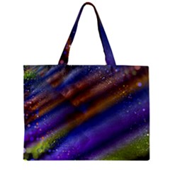 Fractal Color Stripes Zipper Mini Tote Bag