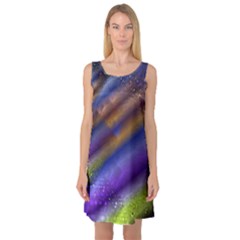 Fractal Color Stripes Sleeveless Satin Nightdress by Simbadda