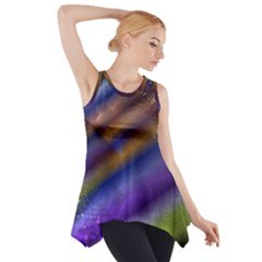 Fractal Color Stripes Side Drop Tank Tunic by Simbadda