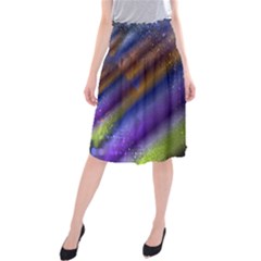 Fractal Color Stripes Midi Beach Skirt