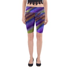 Fractal Color Stripes Yoga Cropped Leggings