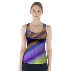 Fractal Color Stripes Racer Back Sports Top