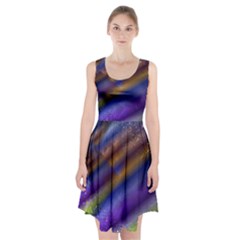 Fractal Color Stripes Racerback Midi Dress