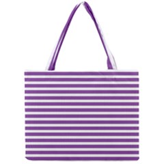 Horizontal Stripes Purple Mini Tote Bag by Mariart