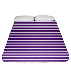 Horizontal Stripes Purple Fitted Sheet (california King Size)