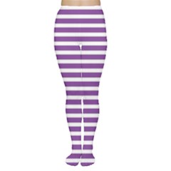 Horizontal Stripes Purple Women s Tights