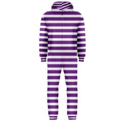 Horizontal Stripes Purple Hooded Jumpsuit (men) 