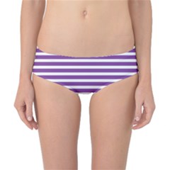 Horizontal Stripes Purple Classic Bikini Bottoms