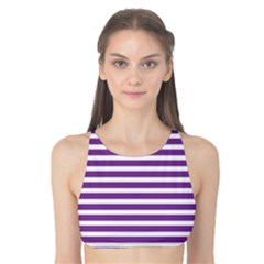 Horizontal Stripes Purple Tank Bikini Top