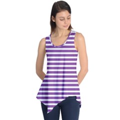 Horizontal Stripes Purple Sleeveless Tunic by Mariart