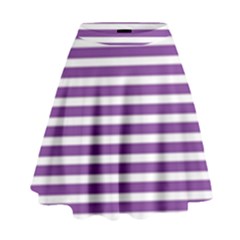 Horizontal Stripes Purple High Waist Skirt