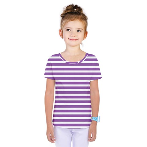 Horizontal Stripes Purple Kids  One Piece Tee by Mariart