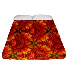 Background Flower Fractal Fitted Sheet (queen Size)