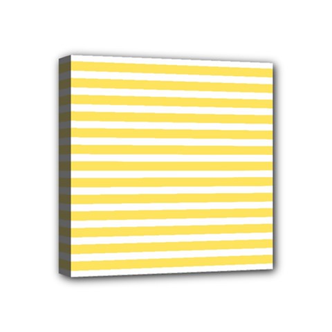 Horizontal Stripes Yellow Mini Canvas 4  X 4 