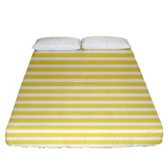 Horizontal Stripes Yellow Fitted Sheet (king Size)