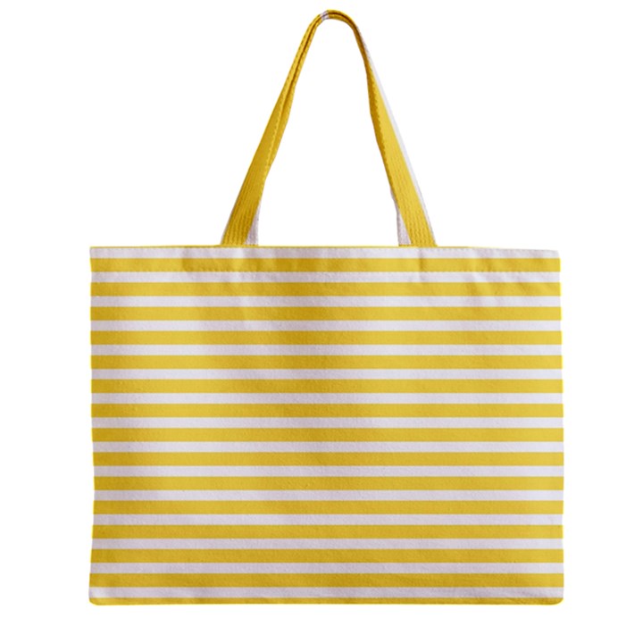 Horizontal Stripes Yellow Zipper Mini Tote Bag