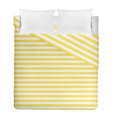 Horizontal Stripes Yellow Duvet Cover Double Side (full/ Double Size)