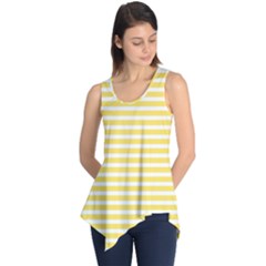 Horizontal Stripes Yellow Sleeveless Tunic by Mariart