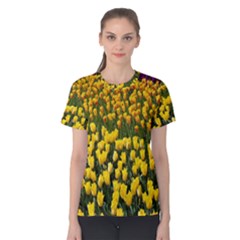 Colorful Tulips In Keukenhof Gardens Wallpaper Women s Cotton Tee