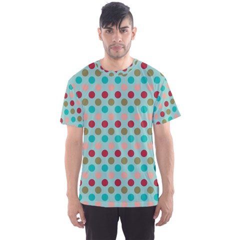 Large Colored Polka Dots Line Circle Men s Sport Mesh Tee by Mariart