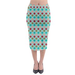 Large Colored Polka Dots Line Circle Midi Pencil Skirt