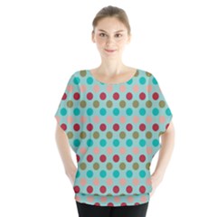 Large Colored Polka Dots Line Circle Blouse