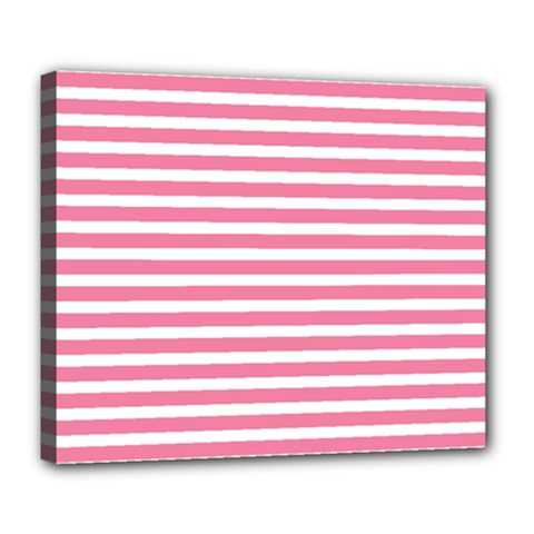 Horizontal Stripes Light Pink Deluxe Canvas 24  X 20   by Mariart