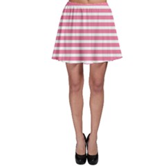 Horizontal Stripes Light Pink Skater Skirt by Mariart