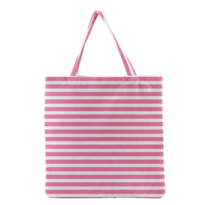 Horizontal Stripes Light Pink Grocery Tote Bag