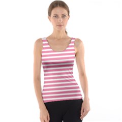 Horizontal Stripes Light Pink Tank Top by Mariart