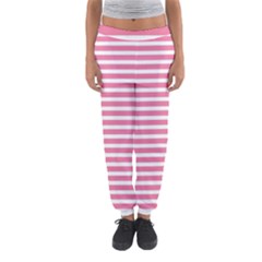 Horizontal Stripes Light Pink Women s Jogger Sweatpants