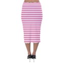 Horizontal Stripes Light Pink Velvet Midi Pencil Skirt View2