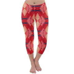 Orange Fractal Background Capri Winter Leggings 