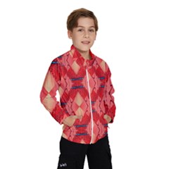 Orange Fractal Background Wind Breaker (kids)