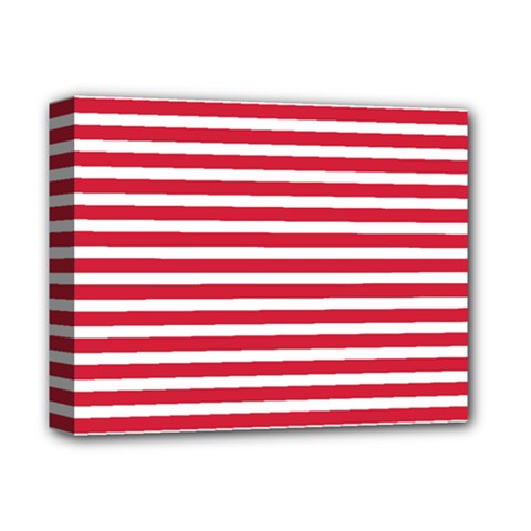 Horizontal Stripes Red Deluxe Canvas 14  X 11 