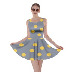 Limpet Polka Dot Yellow Grey Skater Dress by Mariart