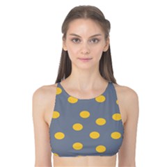 Limpet Polka Dot Yellow Grey Tank Bikini Top by Mariart