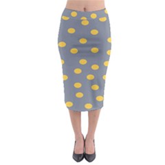 Limpet Polka Dot Yellow Grey Midi Pencil Skirt by Mariart