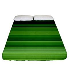 Horizontal Stripes Line Green Fitted Sheet (queen Size) by Mariart